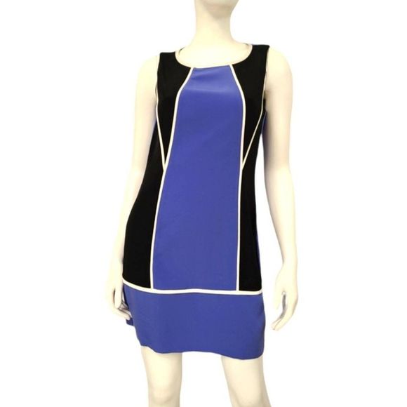 Jessica Simpson Blue Colorblock Shift Dress 6 - Picture 2 of 6